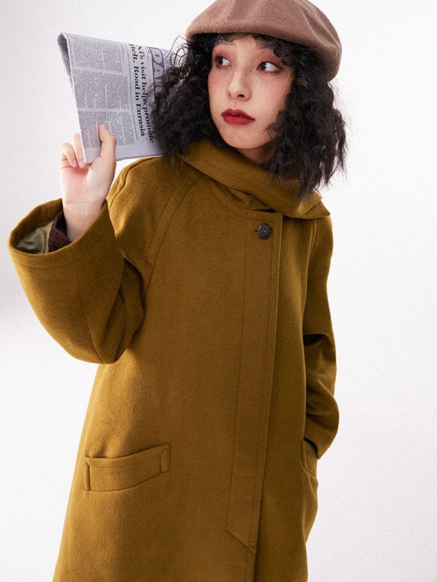 Mid-Length Woolen Coat