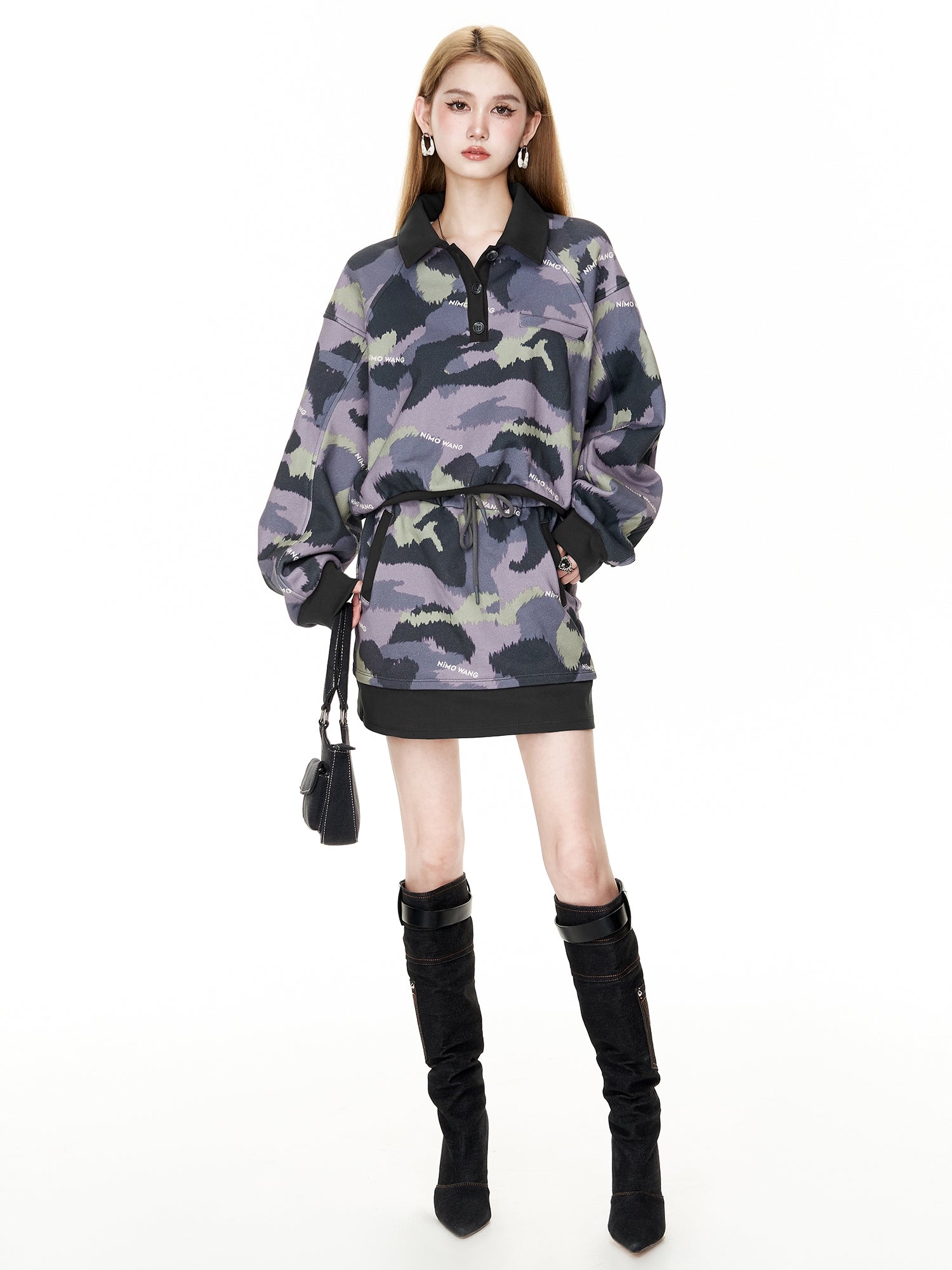 위장 A- 라인 치마 및 바지