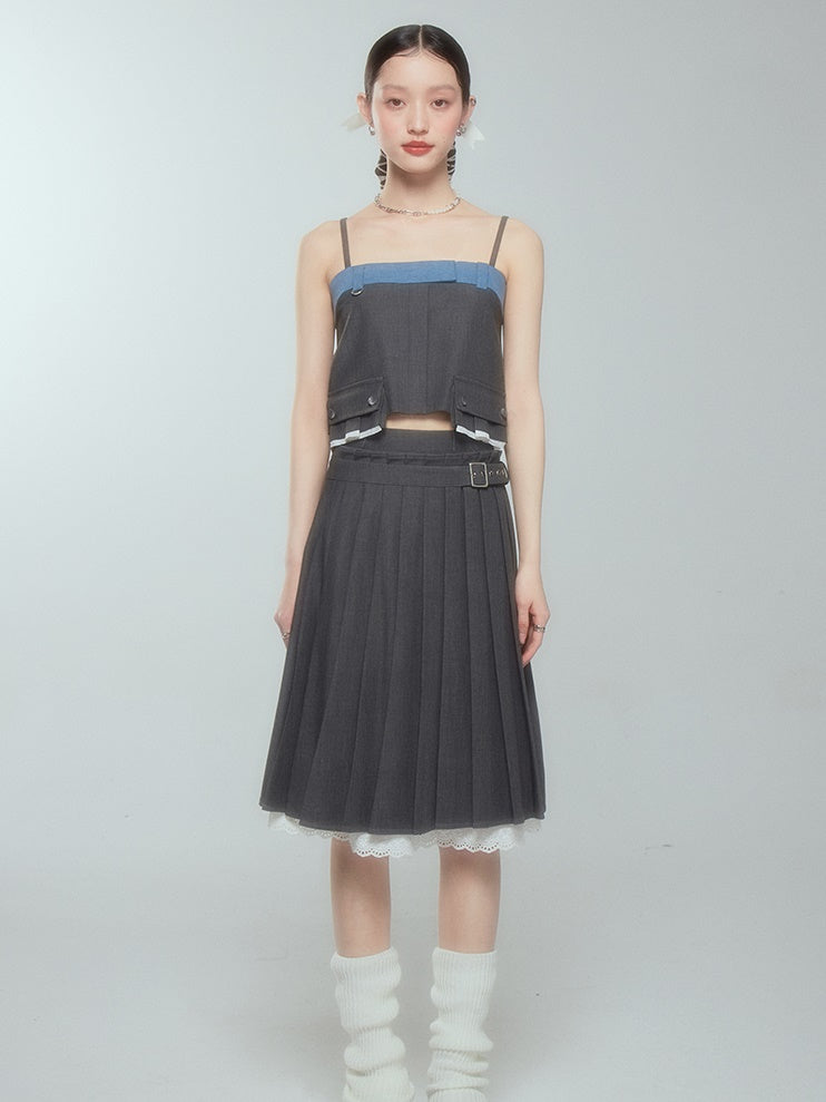 밑단 레이스 짧은 캠리솔