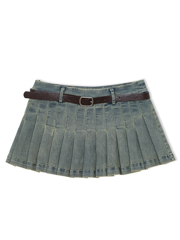 Denim Bare Top & Short Skirt