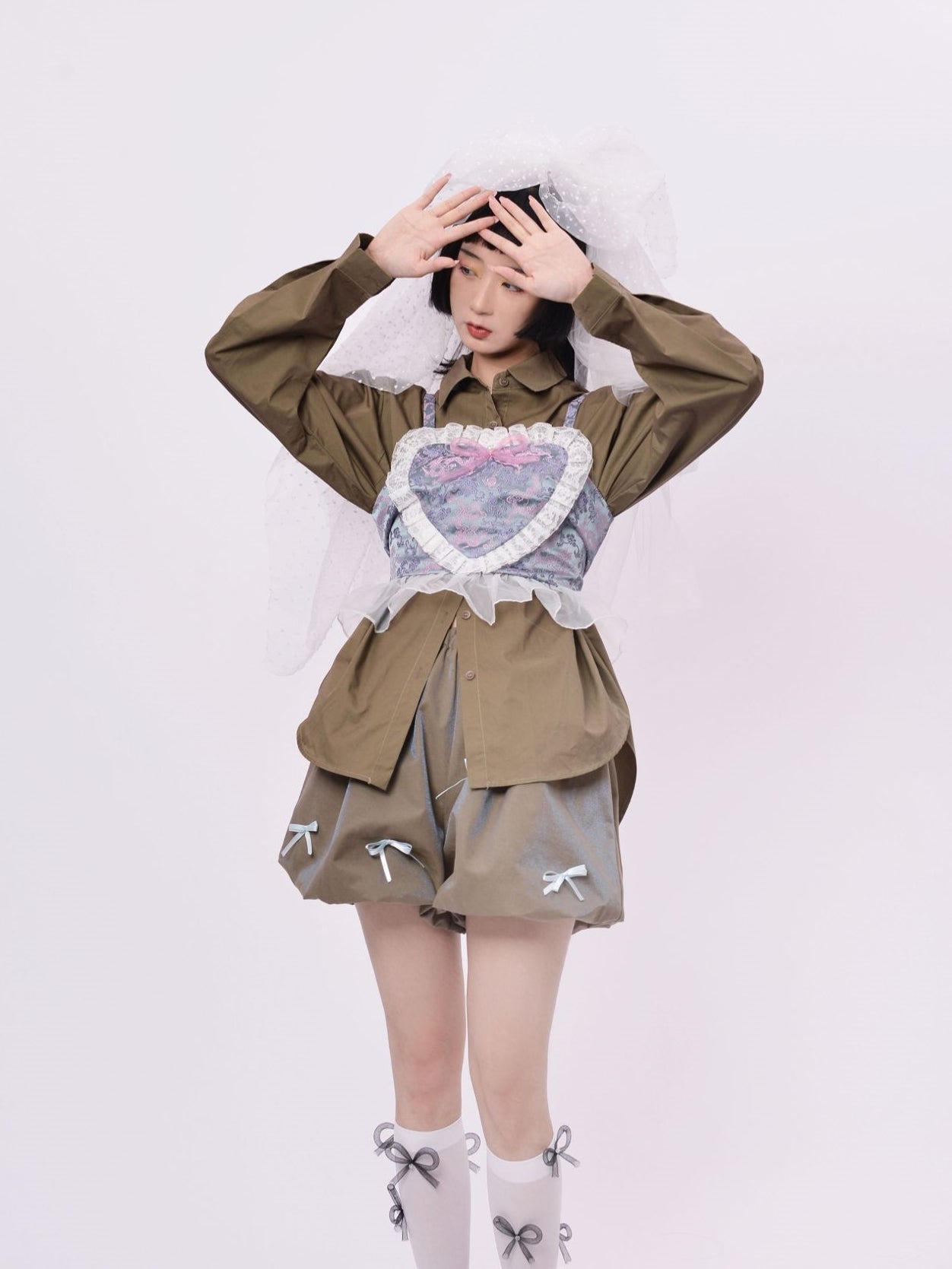 Balloon Ribbon Short Cute Pants