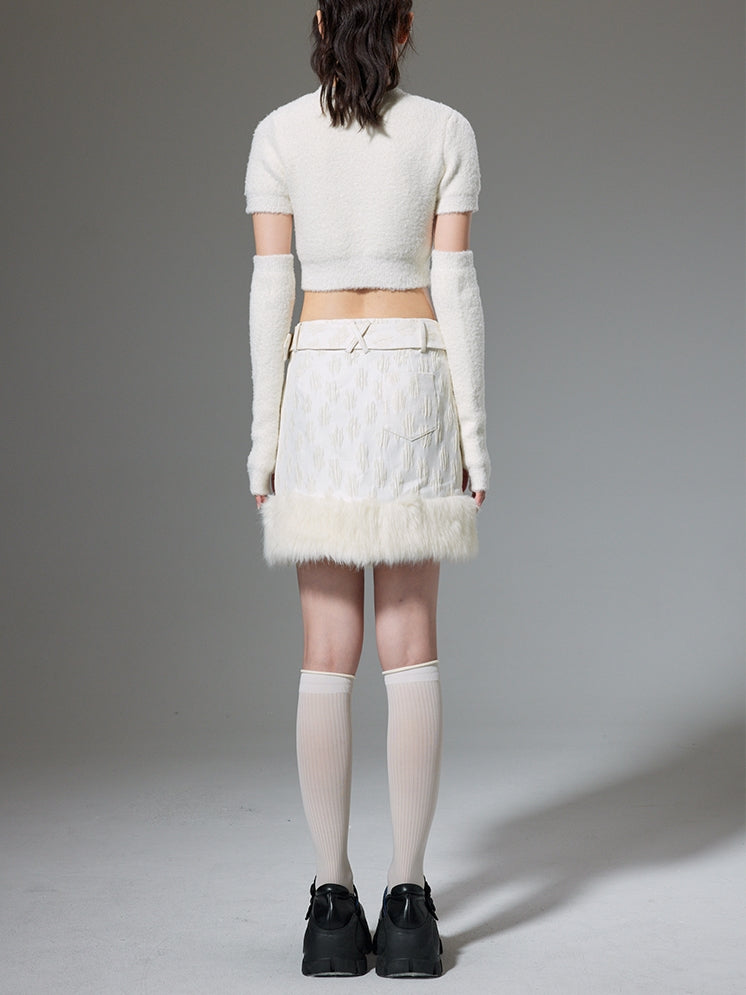 Jacquard Soft Frayed 치마