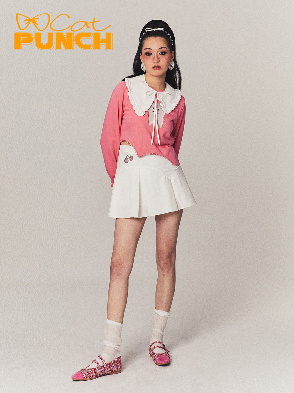 NICHI POPTEETH asymmmtry Collar & Cutsew