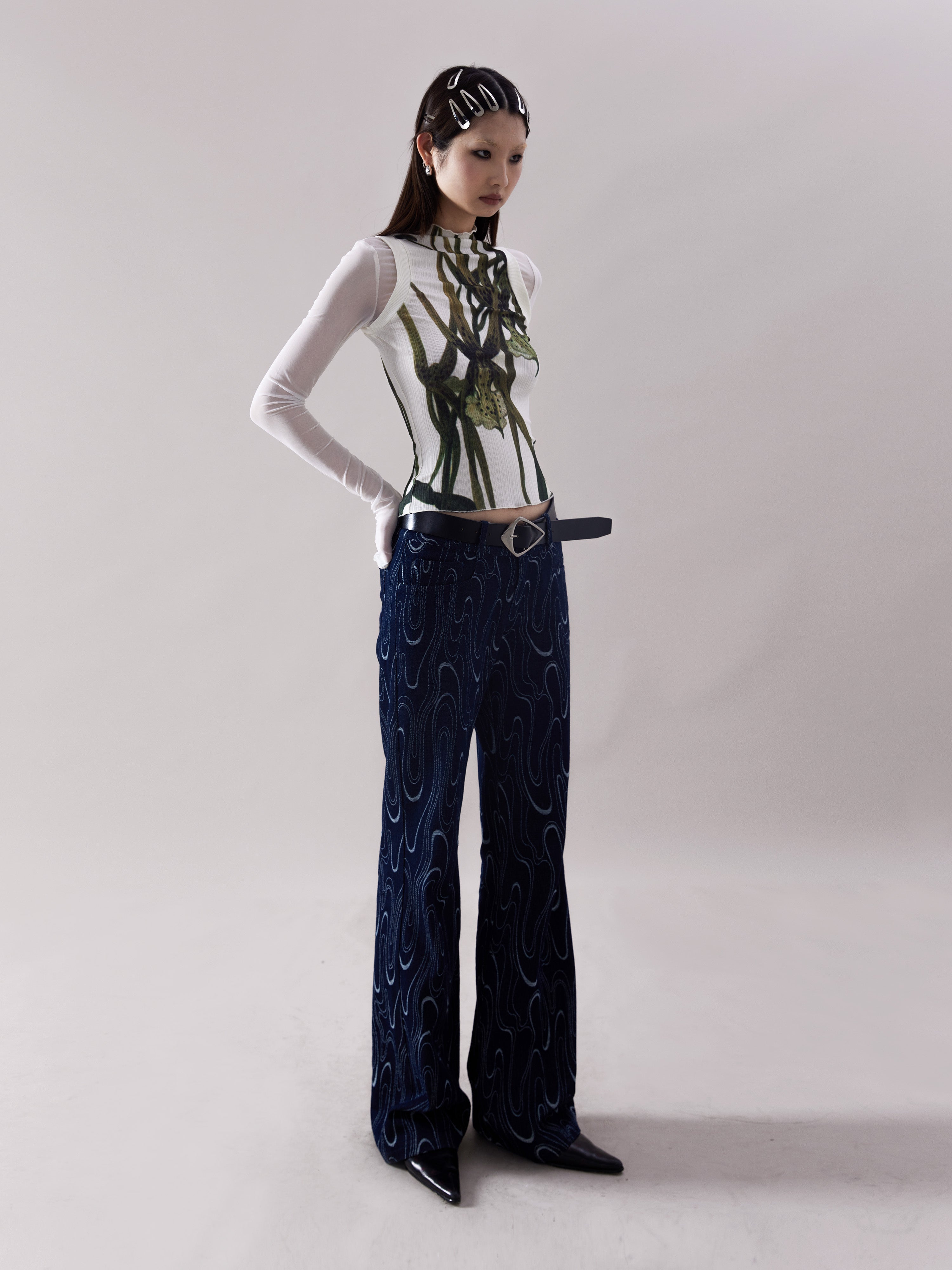 Blumendruck gefälschter zweiteiliger Bottom-Hemd