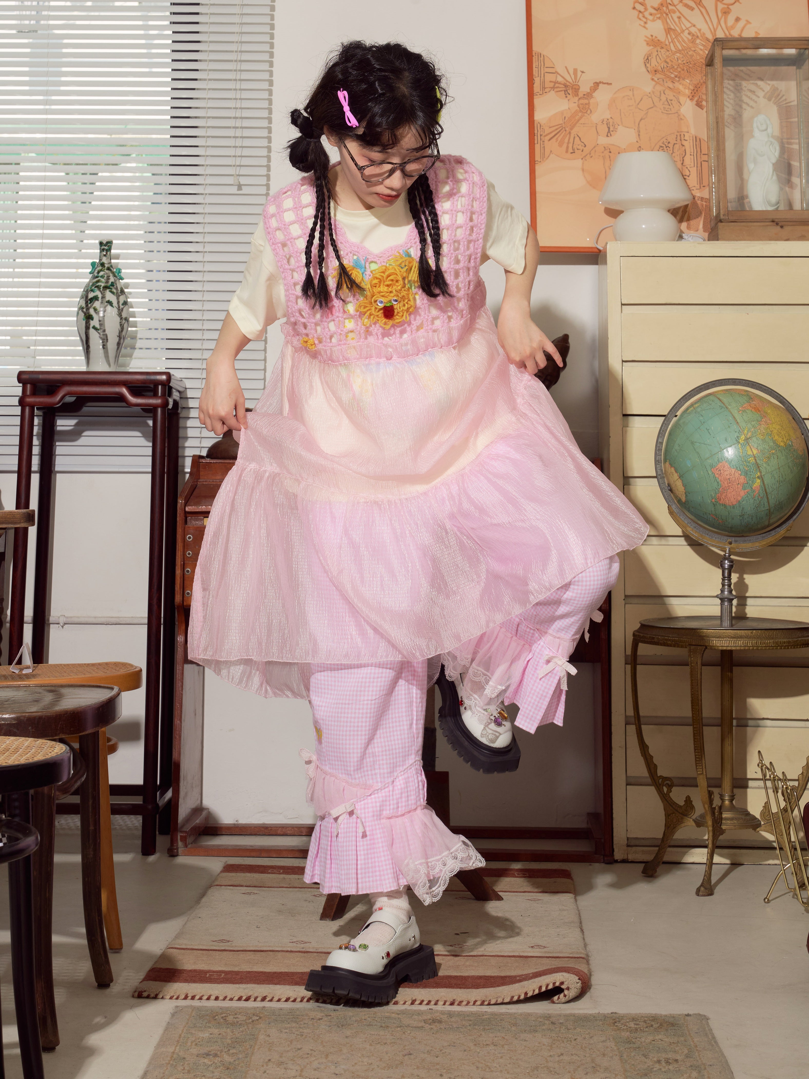 핸드 깨우기 모직 조끼