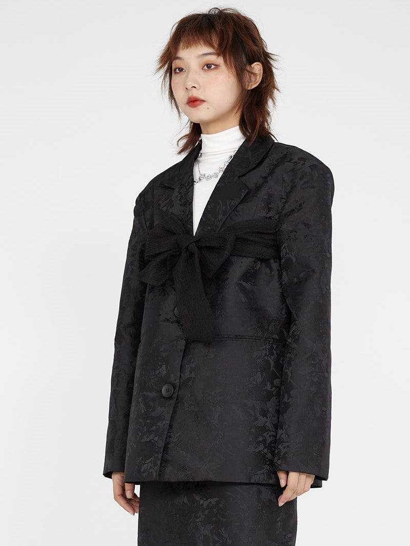 New CHINESE STYLE EMBROIDERED BOW JACKET