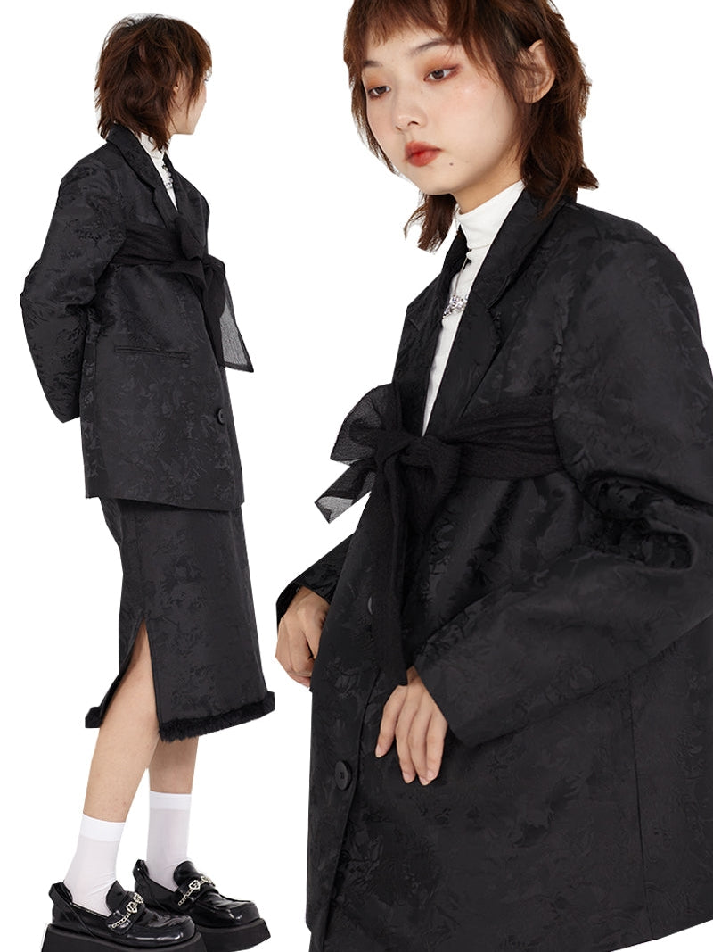 New CHINESE STYLE EMBROIDERED BOW JACKET