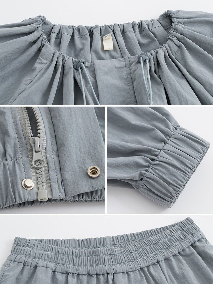 Draw String -Designjacke und kurze Hosen