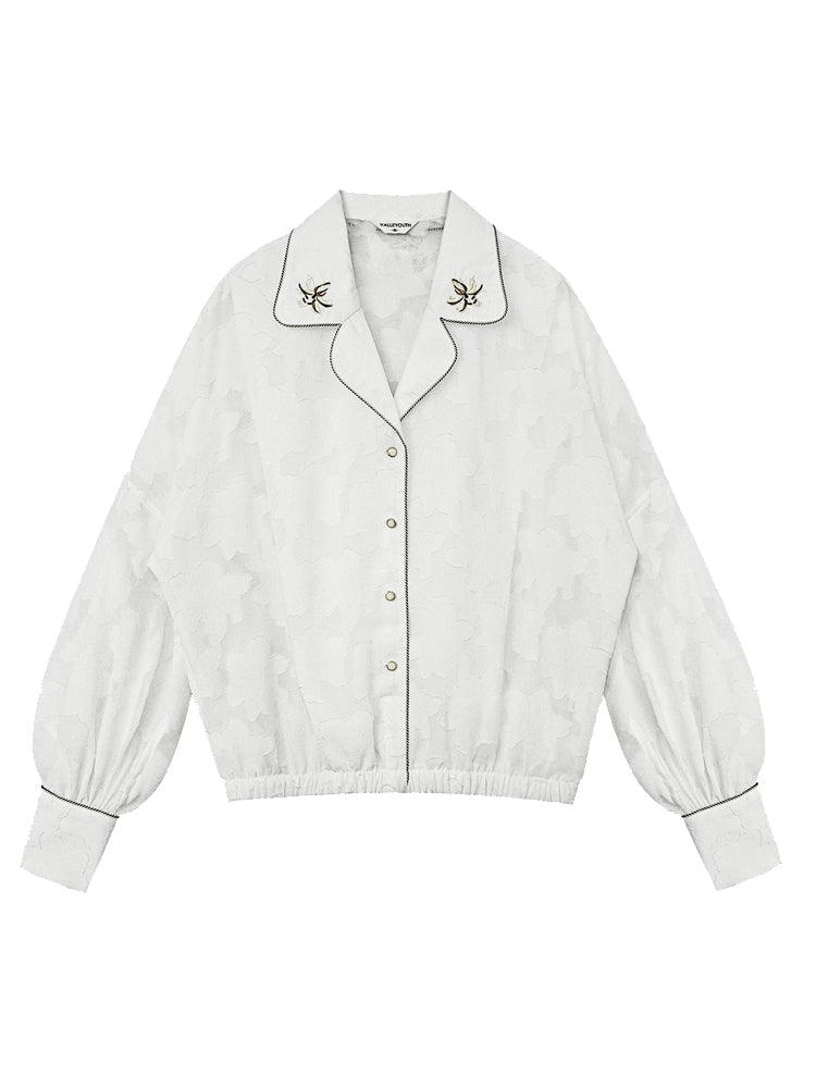Schiere Stickerei Femineine Bluse