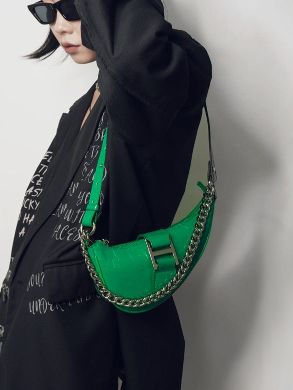 체인 겨드랑이 크로스 바디 미니 백