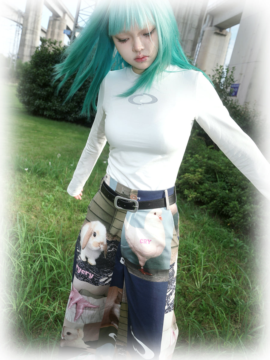 Animal Print Casual Pants