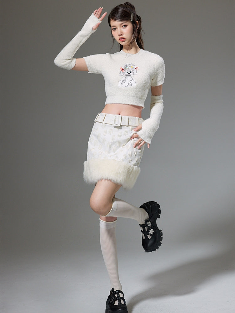 Jacquard Soft Frayed 치마