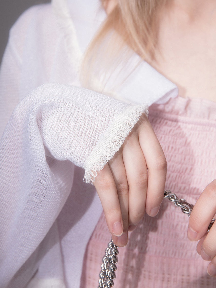 Sunscreen Fringe Edge Knit Cardigan