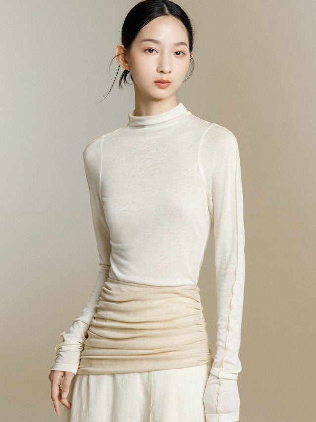 Dünnes Langarm-T-Shirt