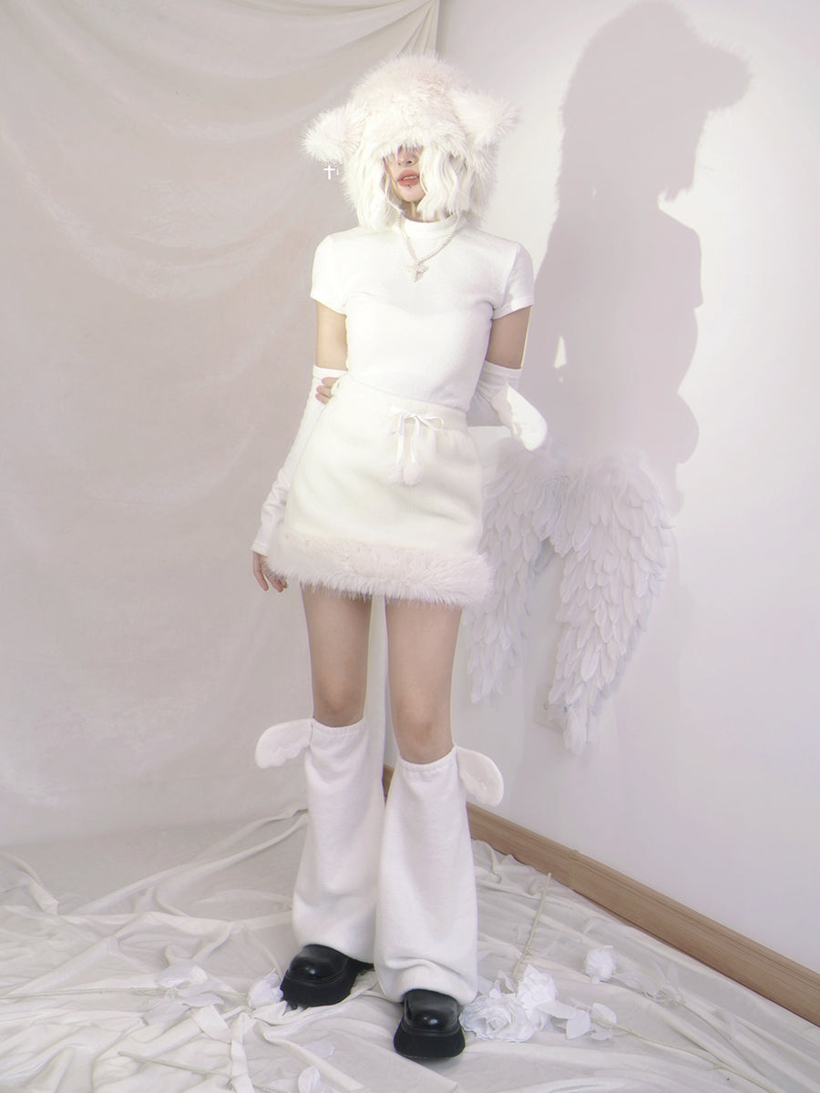 Split-Sleeed T-Shirt & Small Wings Short-Sleeed