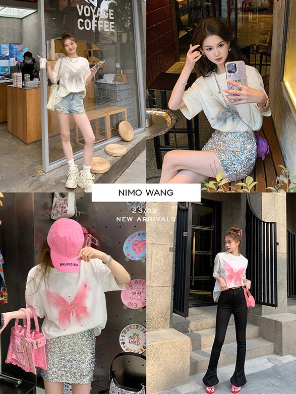 Butterfly Print Loose T-Shirt