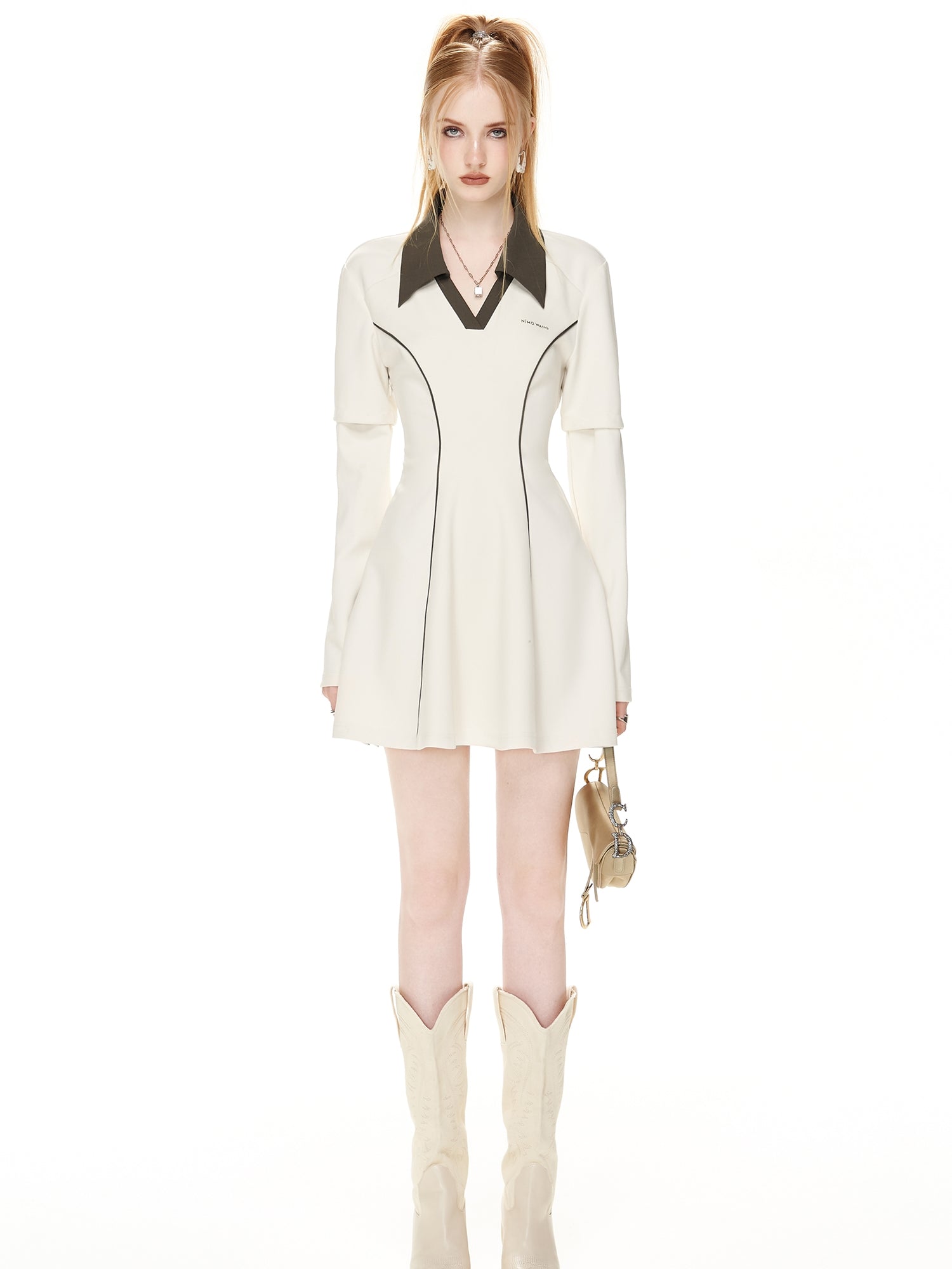 Abnehmbare Härte Polo -Kragenkleid