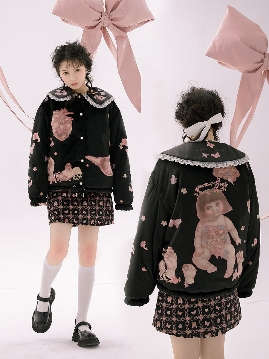 Lace Eerie Velvet Cotton Blouson