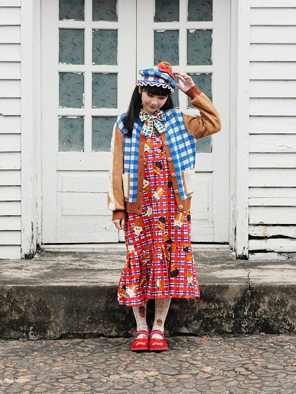 Langmischte Strickjacke tragen