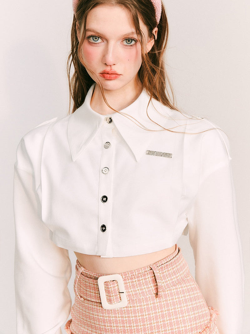 Kurzes Langarm -Shirt & College Krawatte