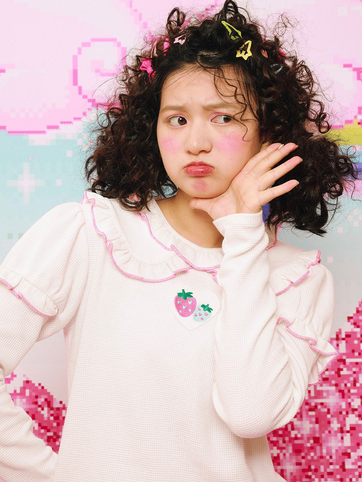 달러 칼라 달콤한 바닥 셔츠