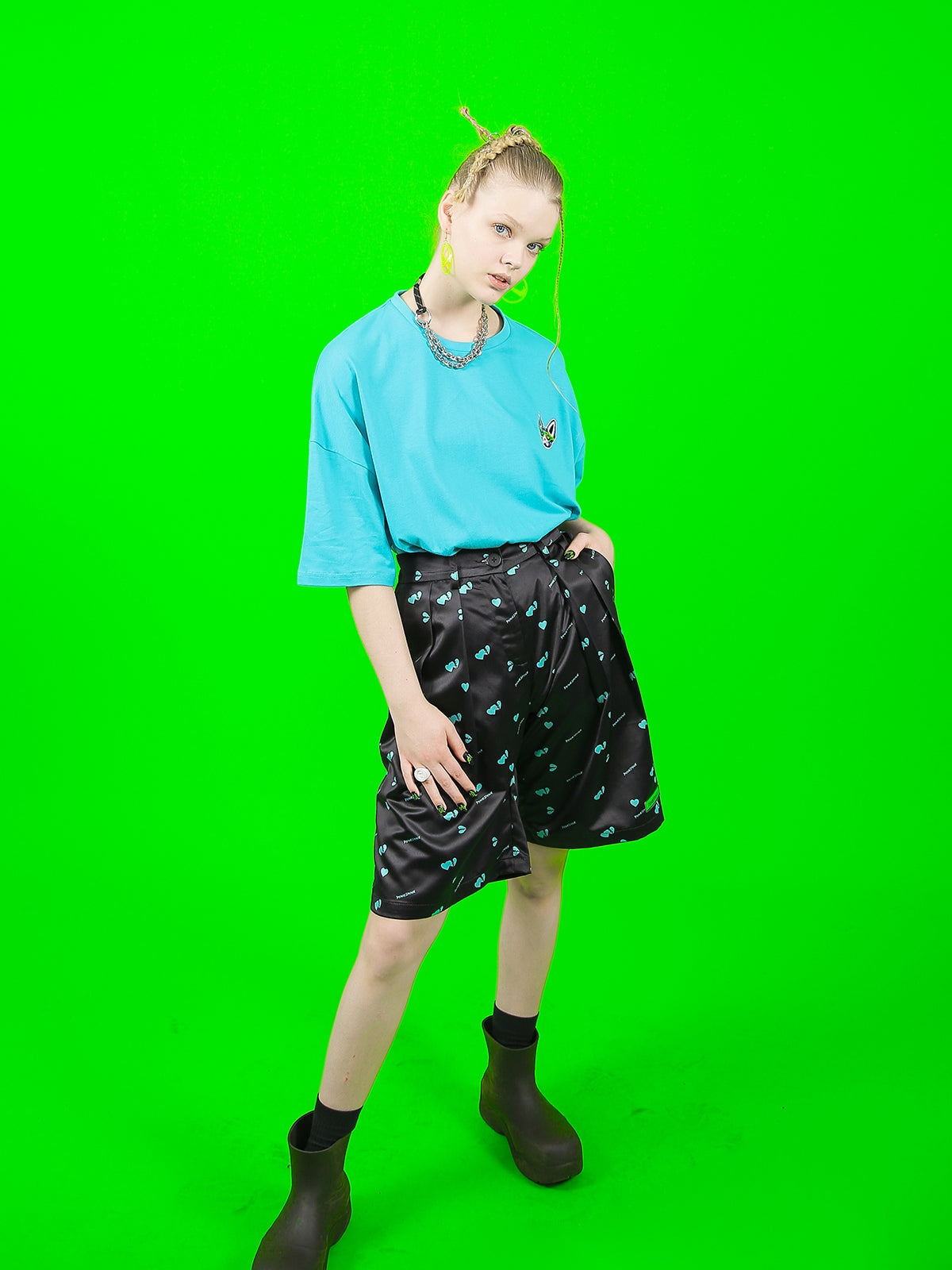 개 OnePoint 오버 사이즈 캐주얼 T 셔츠