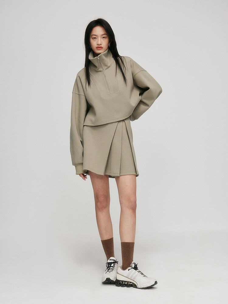 Racer-PLEATED A-LINE SKIRT