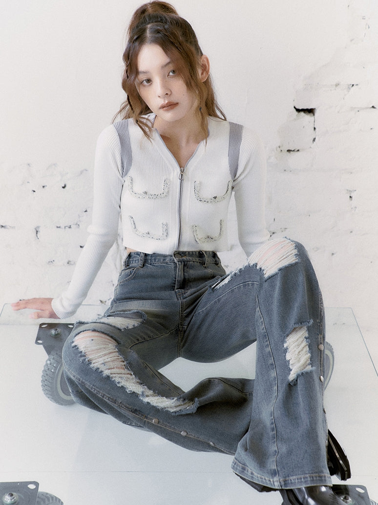 Hohe Taille lose Strömer