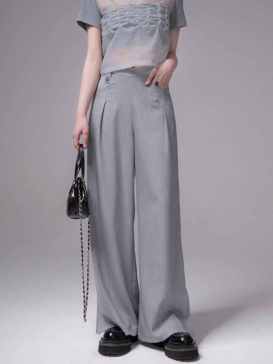 Pinched PLEAT SHEER T-SHIRT