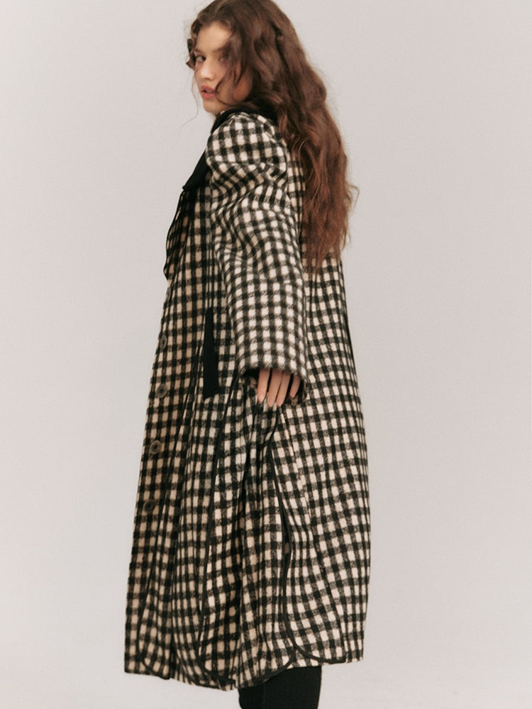Plaid Loose Wool Coat