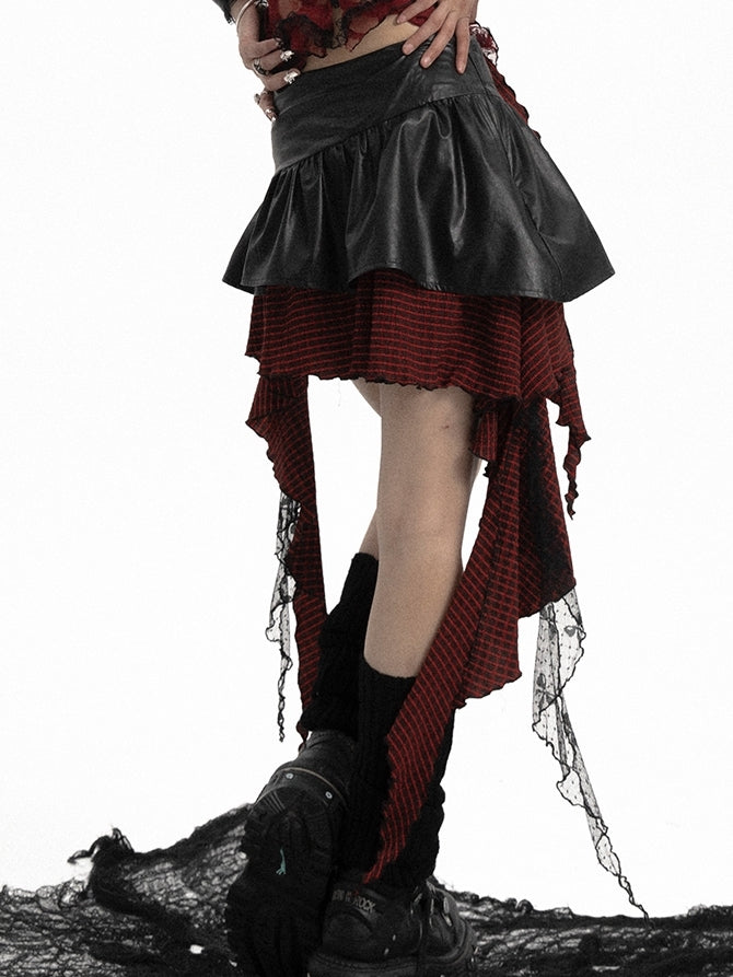 Y2K Goth lässiger unregelmäßiger Rock & Tubedeckel