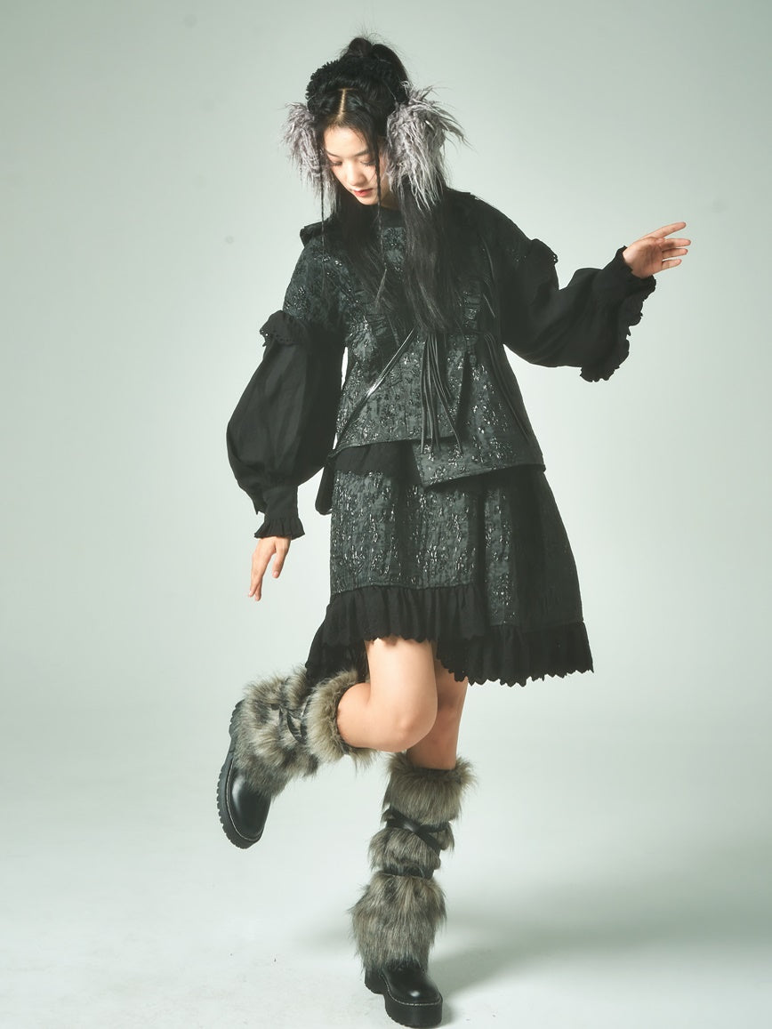 Jacquard는 중국 스타일의 Lacket & Skirt를 개선했습니다