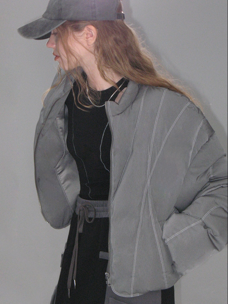 Lightweight Staggered Quilted Down Jacket