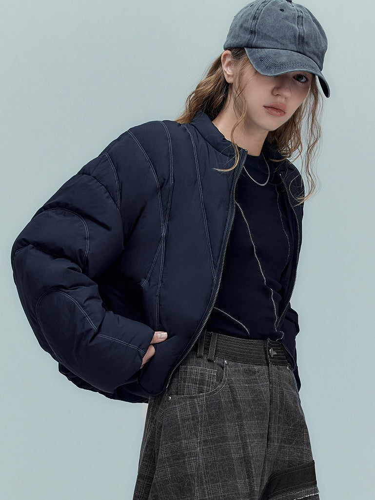 Lightweight Staggered Quilted Down Jacket