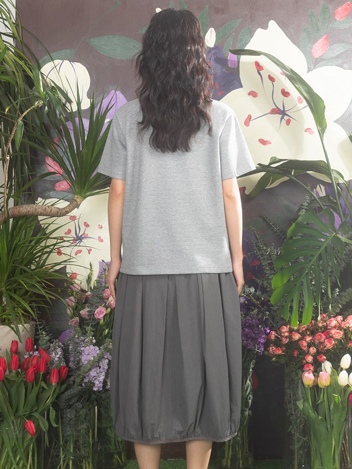 SAKURA PRINT LOOSE SLEEVE T-SHIRT