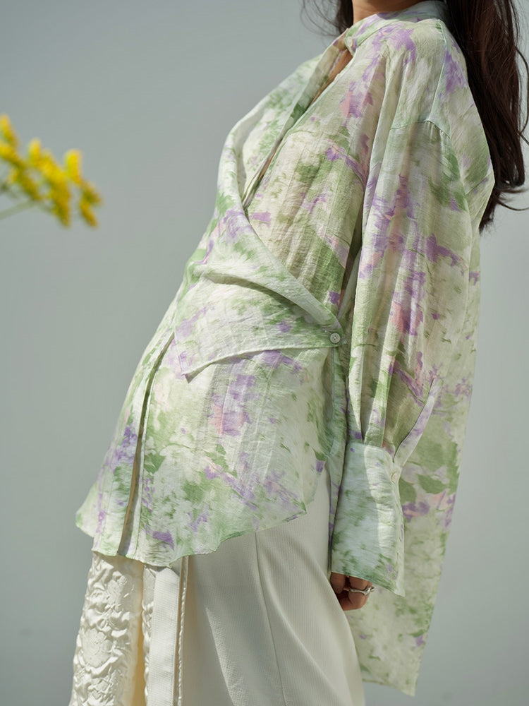 추상 인쇄 셔츠