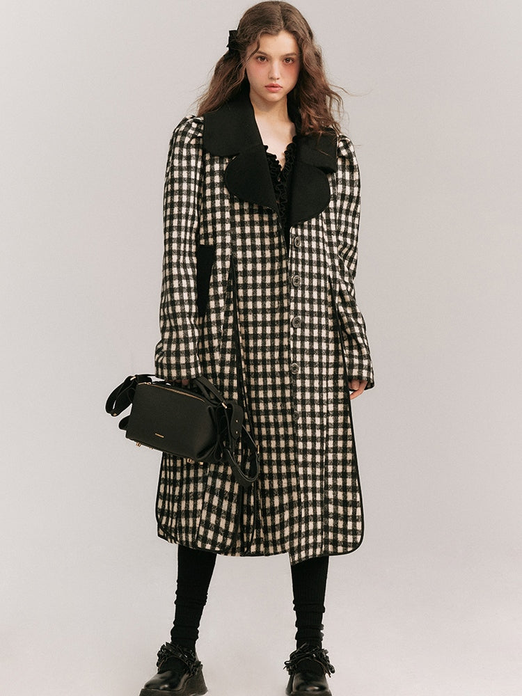 Plaid Loose Wool Coat