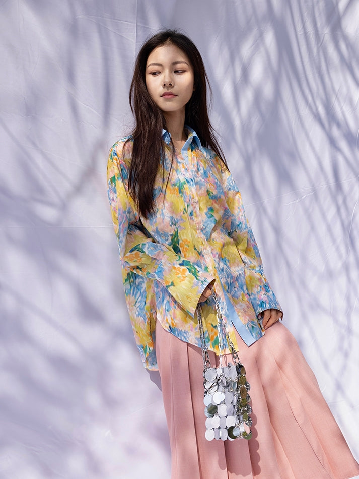 수채화 인쇄 셔츠