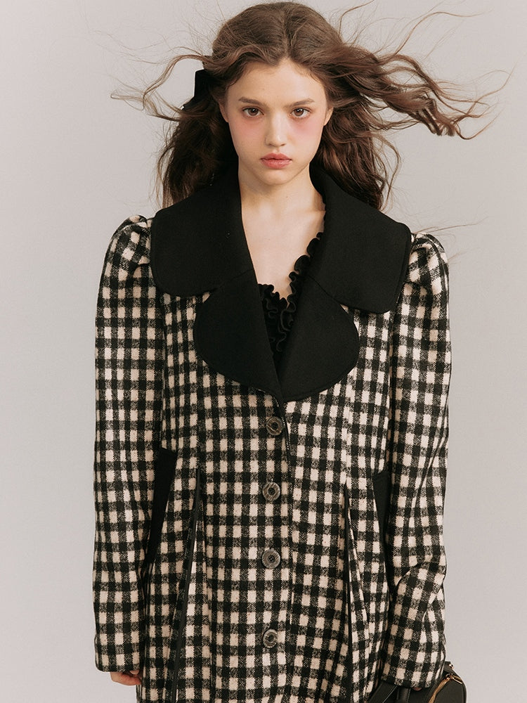 Plaid Loose Wool Coat