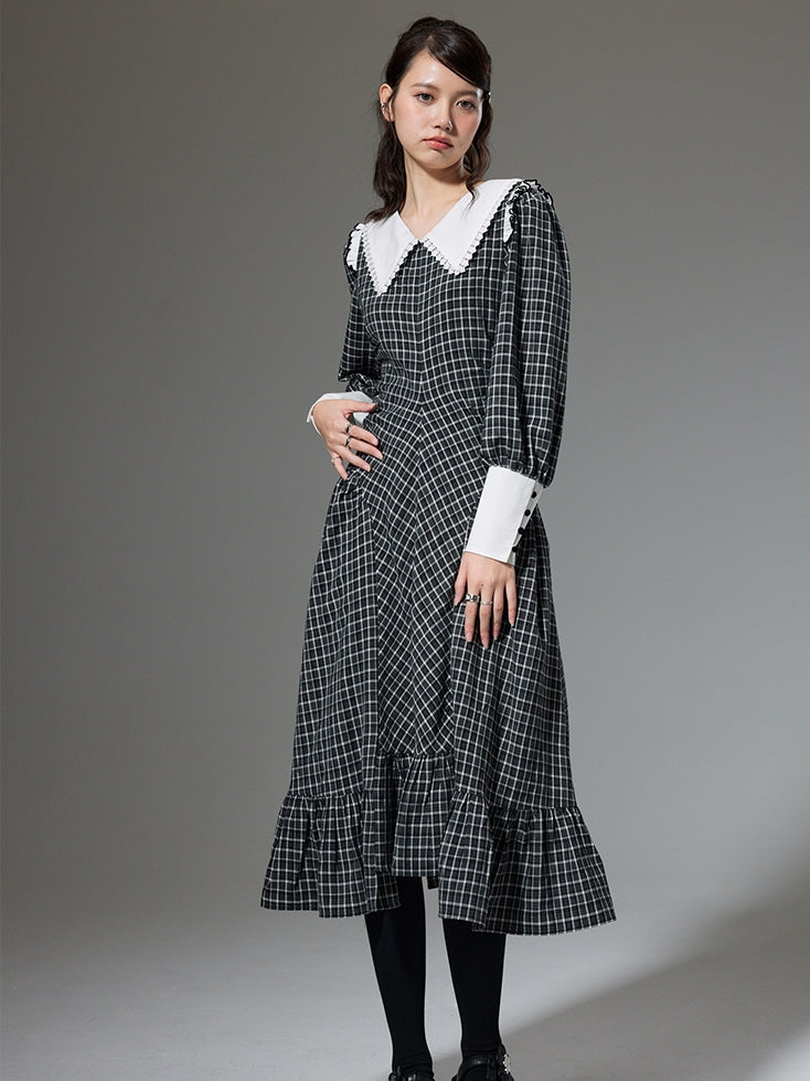 Retro Plaid -Kleid