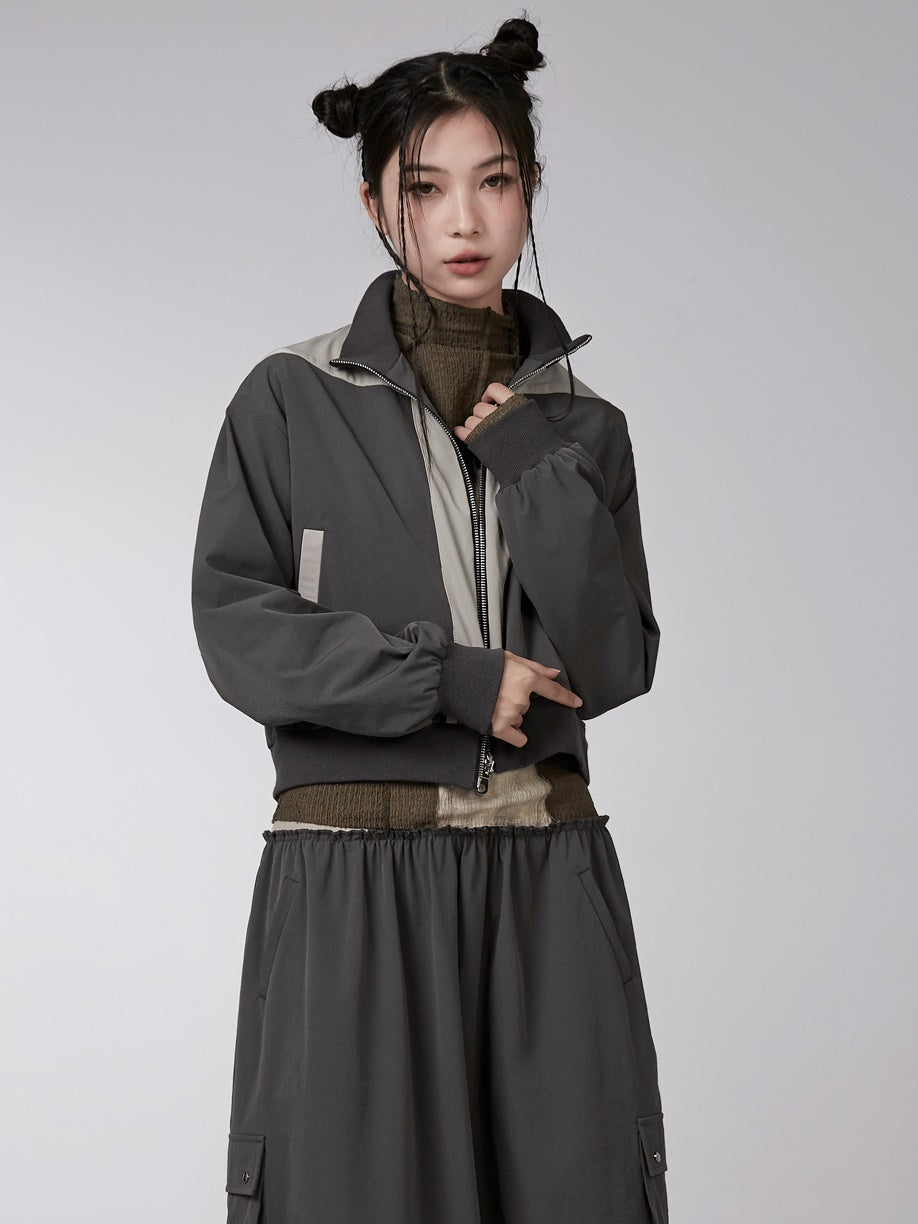 색상 대비 스티칭 재킷