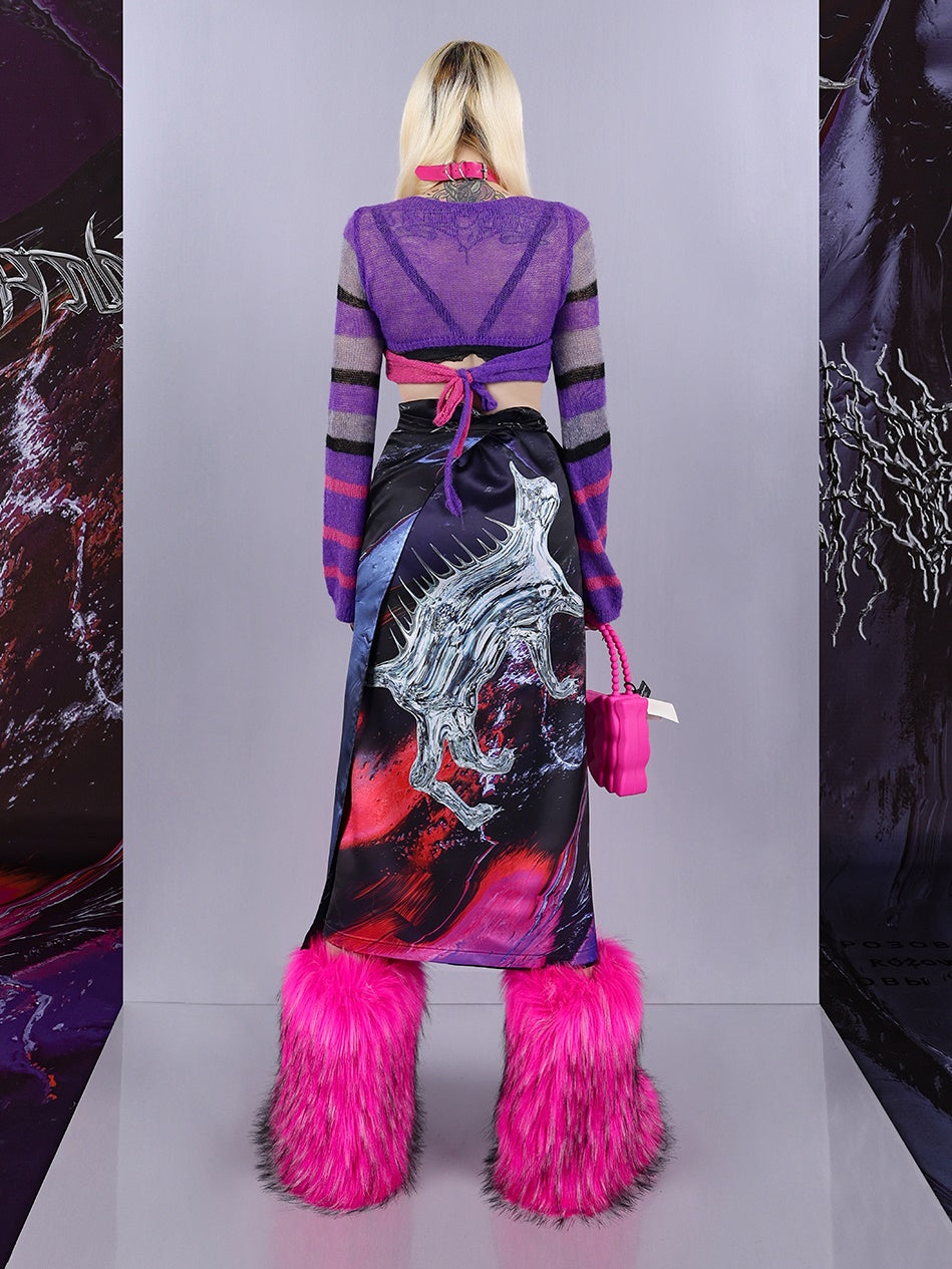 Impact Color Stripe Strick Top & Rock