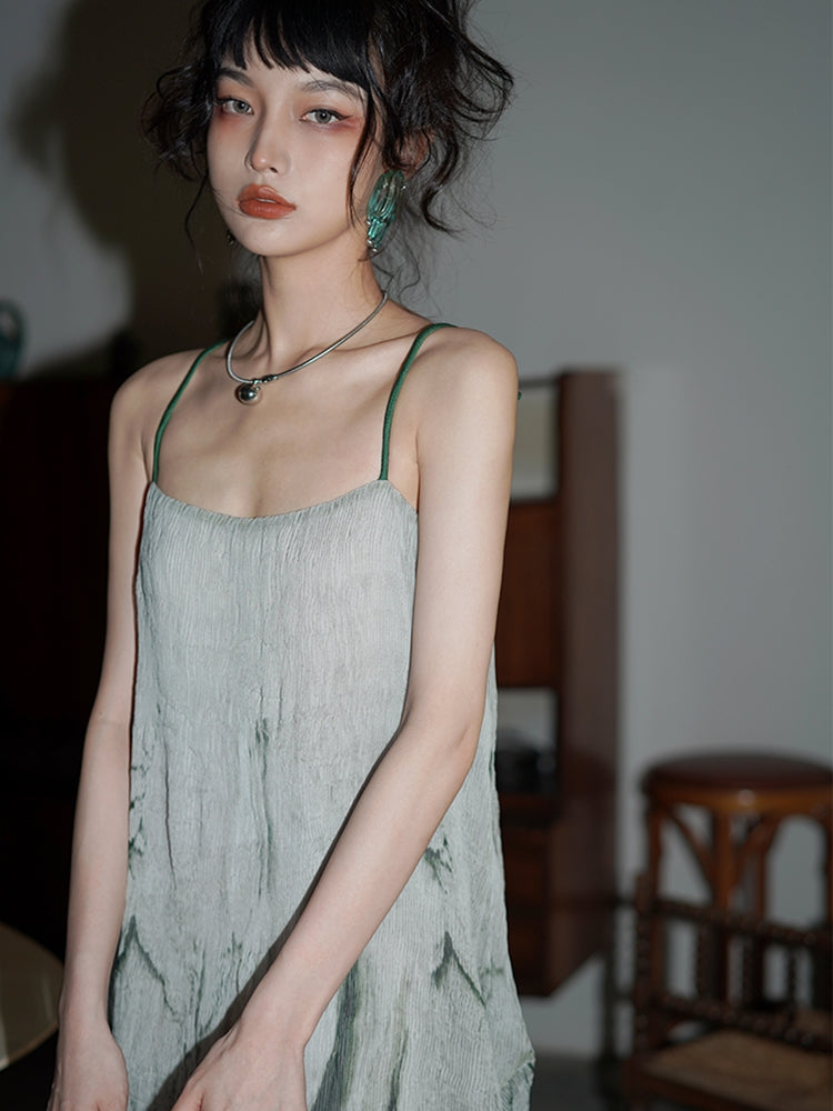 넥타이 염색체 느슨한 서스펜더 드레스