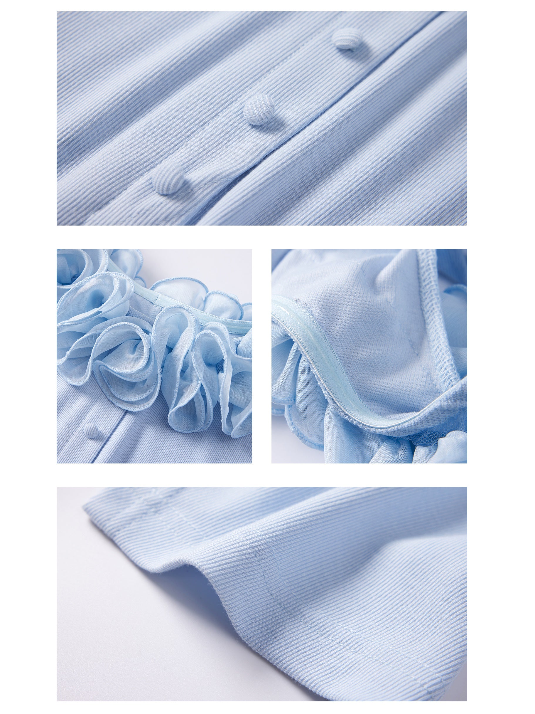 Off-Shouder-Blume Stretch Stretch Slim Top gestrickt
