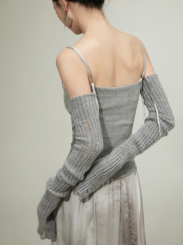 IRREGULAR PLEATED STITCHING SLING Dress