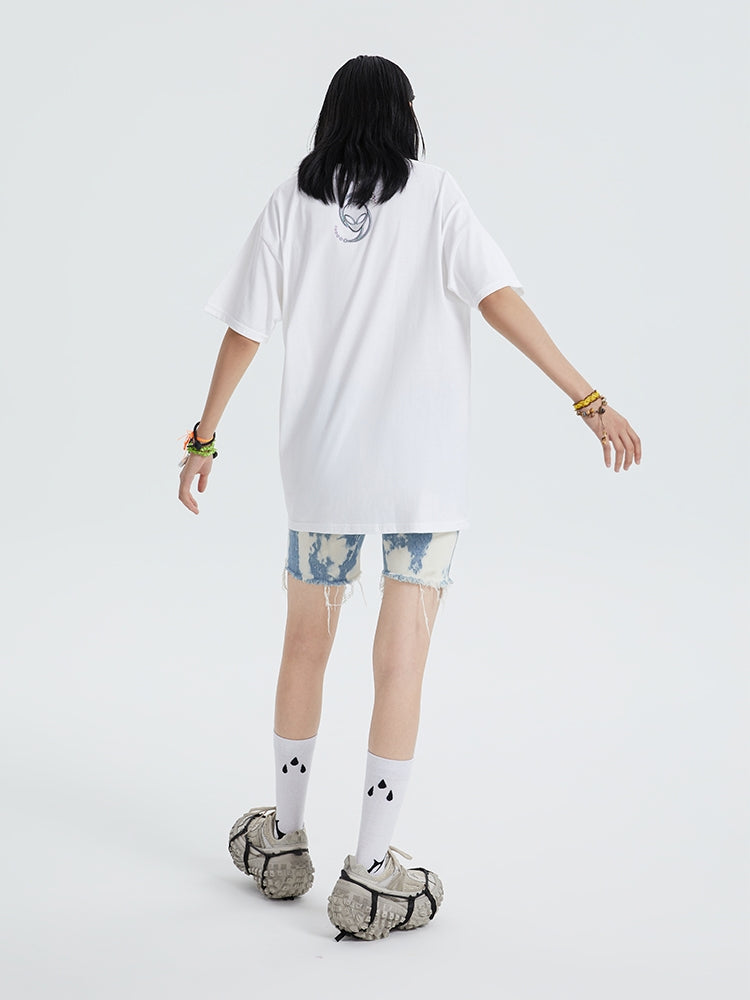 인쇄 된 짧은 슬리브 티셔츠