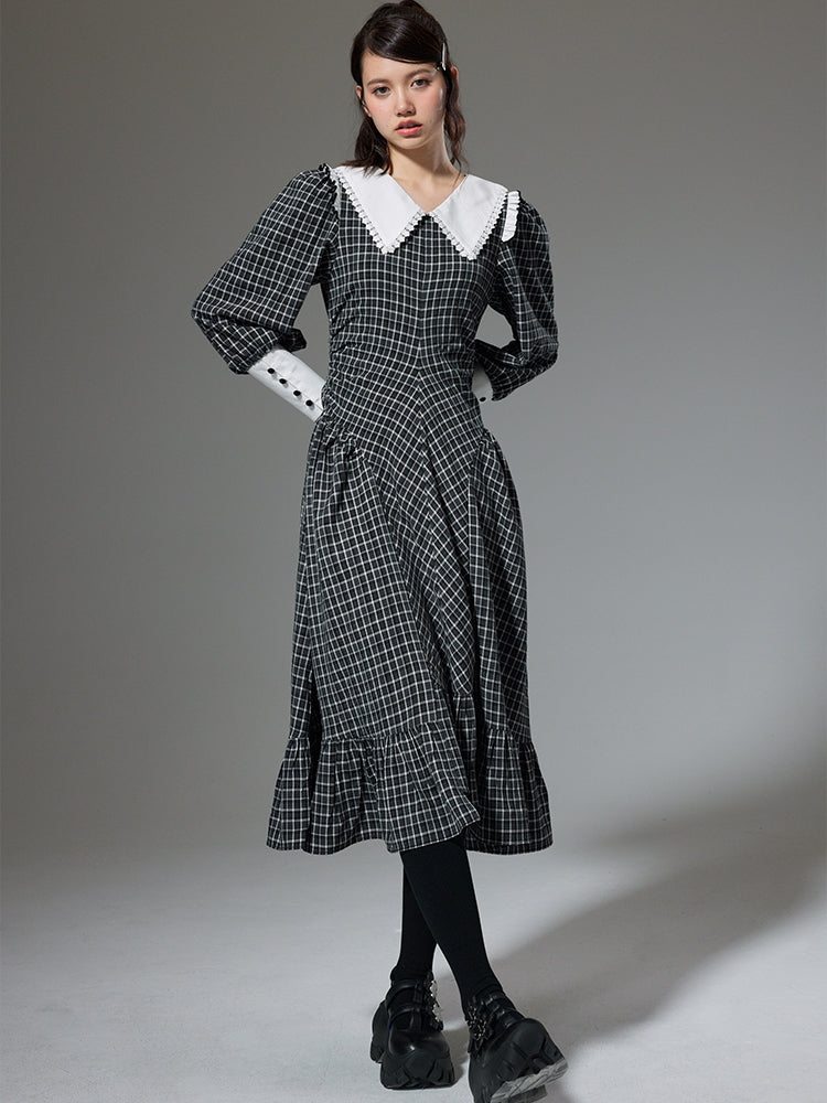 Retro Plaid -Kleid