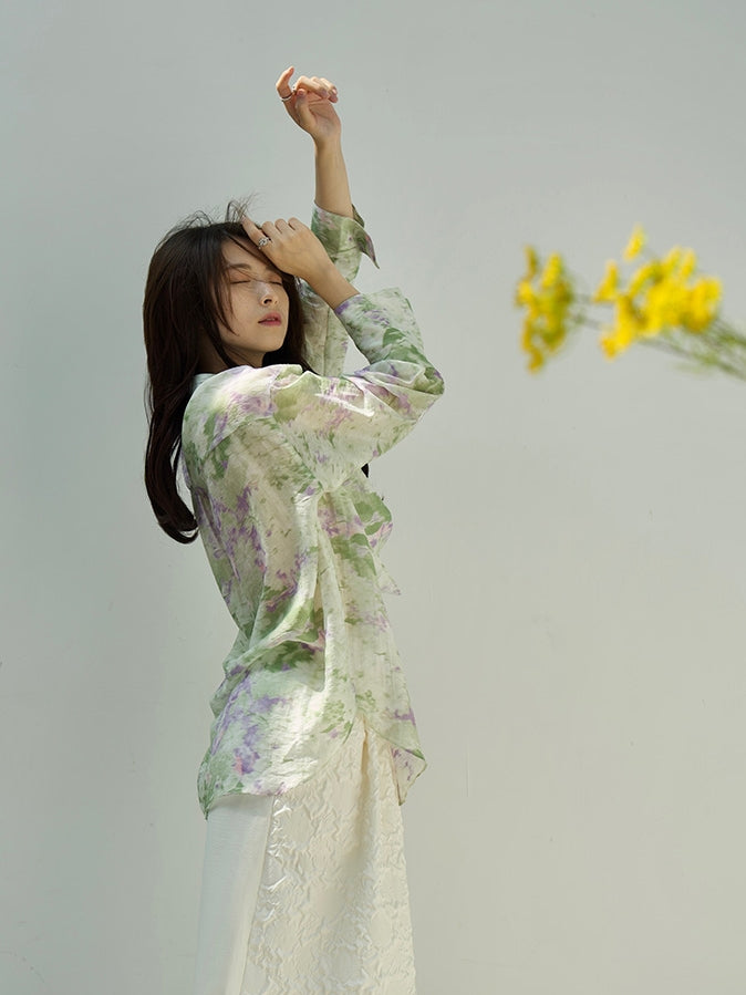 추상 인쇄 셔츠