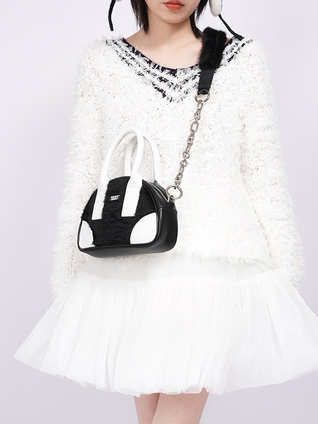 Halbkreis -Pelzbeutel