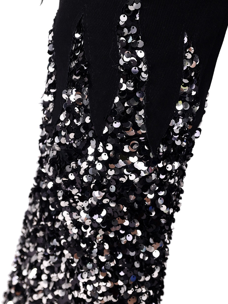 Sequin Stitching Big Horn Jeans